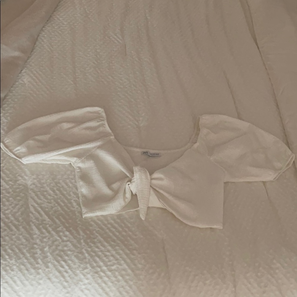 Zara puffy sleeve blouse